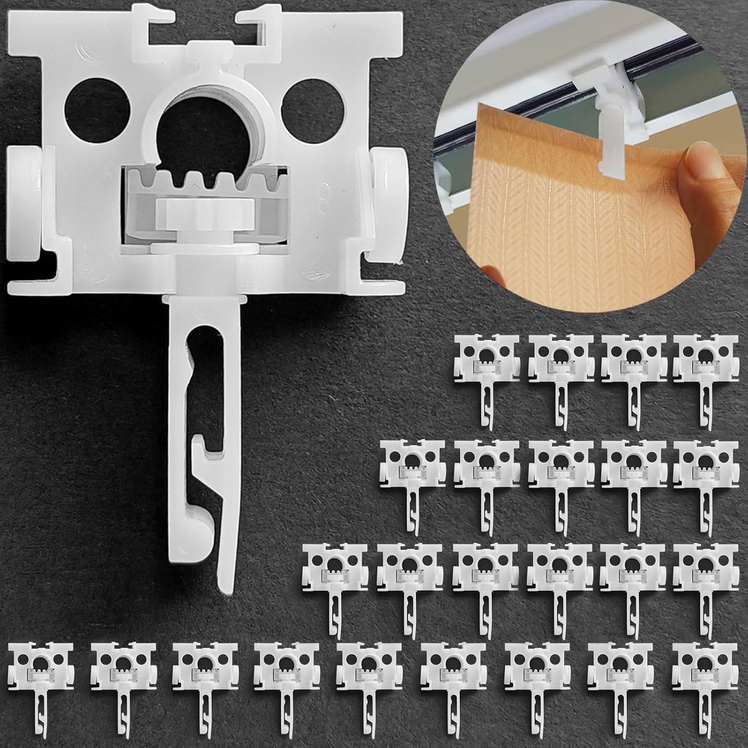 Vertical Blind Repair Carrier with Stem and Gear, Vertical Blinds Repair Kit