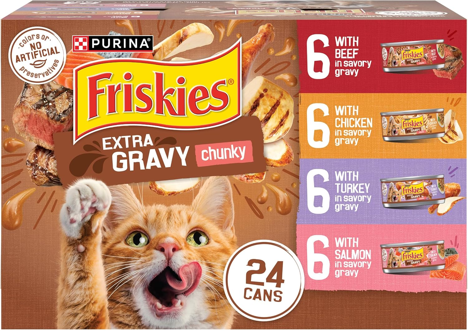 Purina  Extra Gravy Wet Cat Food Chunky Variety, (24) 5.5 Oz. Cans