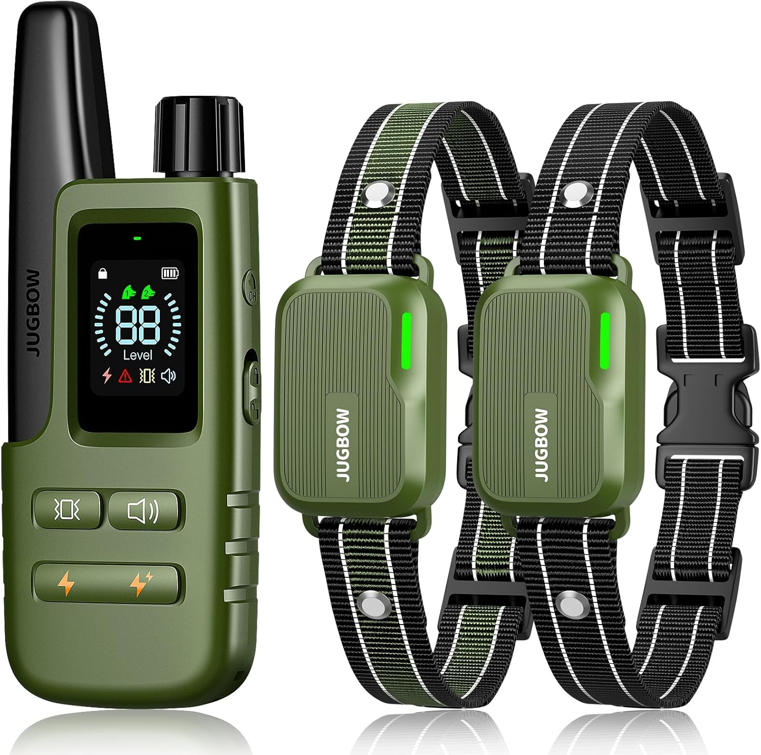 Jugbow Dog Shock Collar 2 Dogs (10-120Lbs) - 4200FT Dog Training Collar with Remote IPX7 Waterproof Electric Collar with 4 Training Modes, Security Lock, Rechargeable E-Collar for All Breeds, Sizes