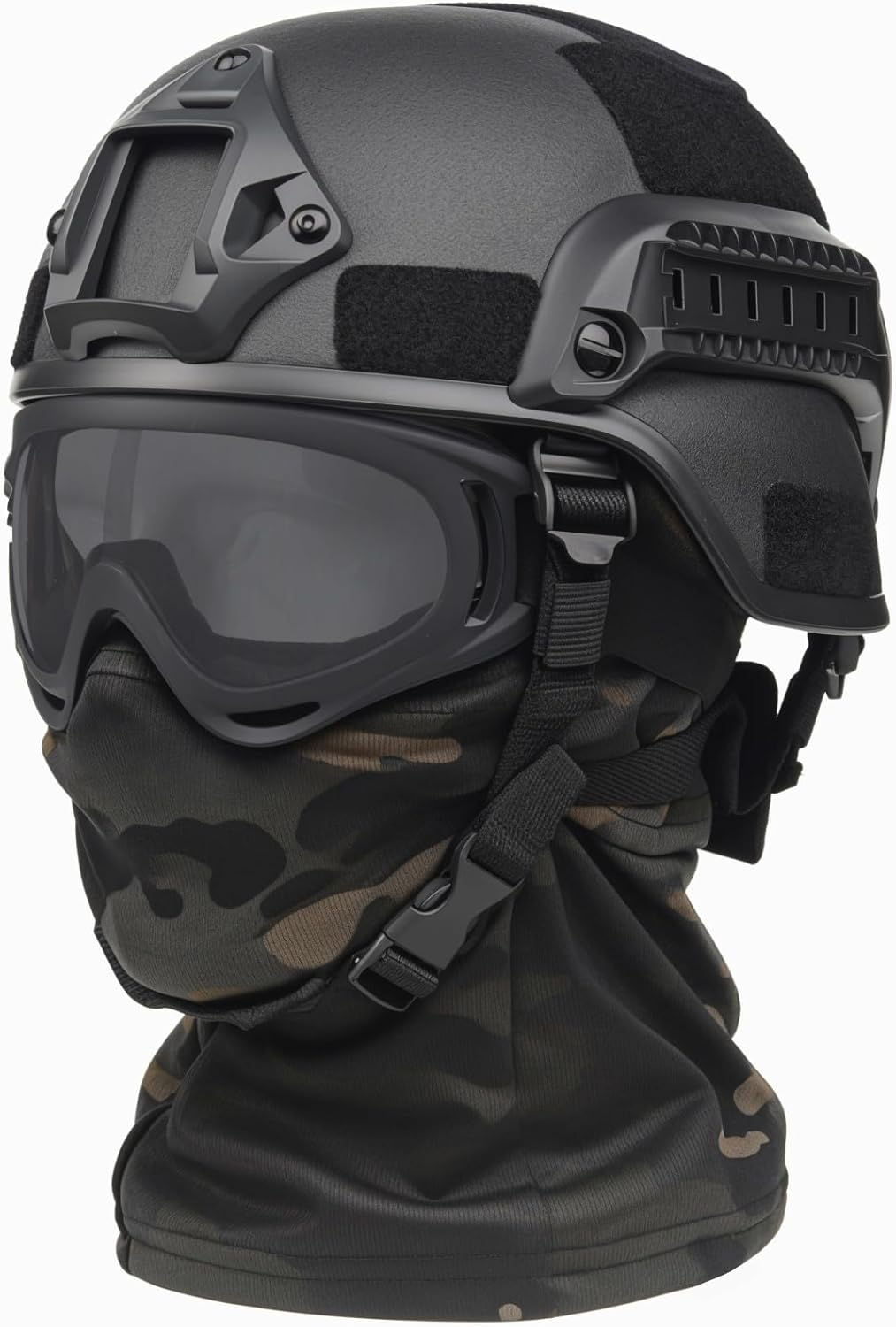 Airsoft Helmet,Black Tactical Helmet with Airsoft Accessories,Tactical Airsoft Gear