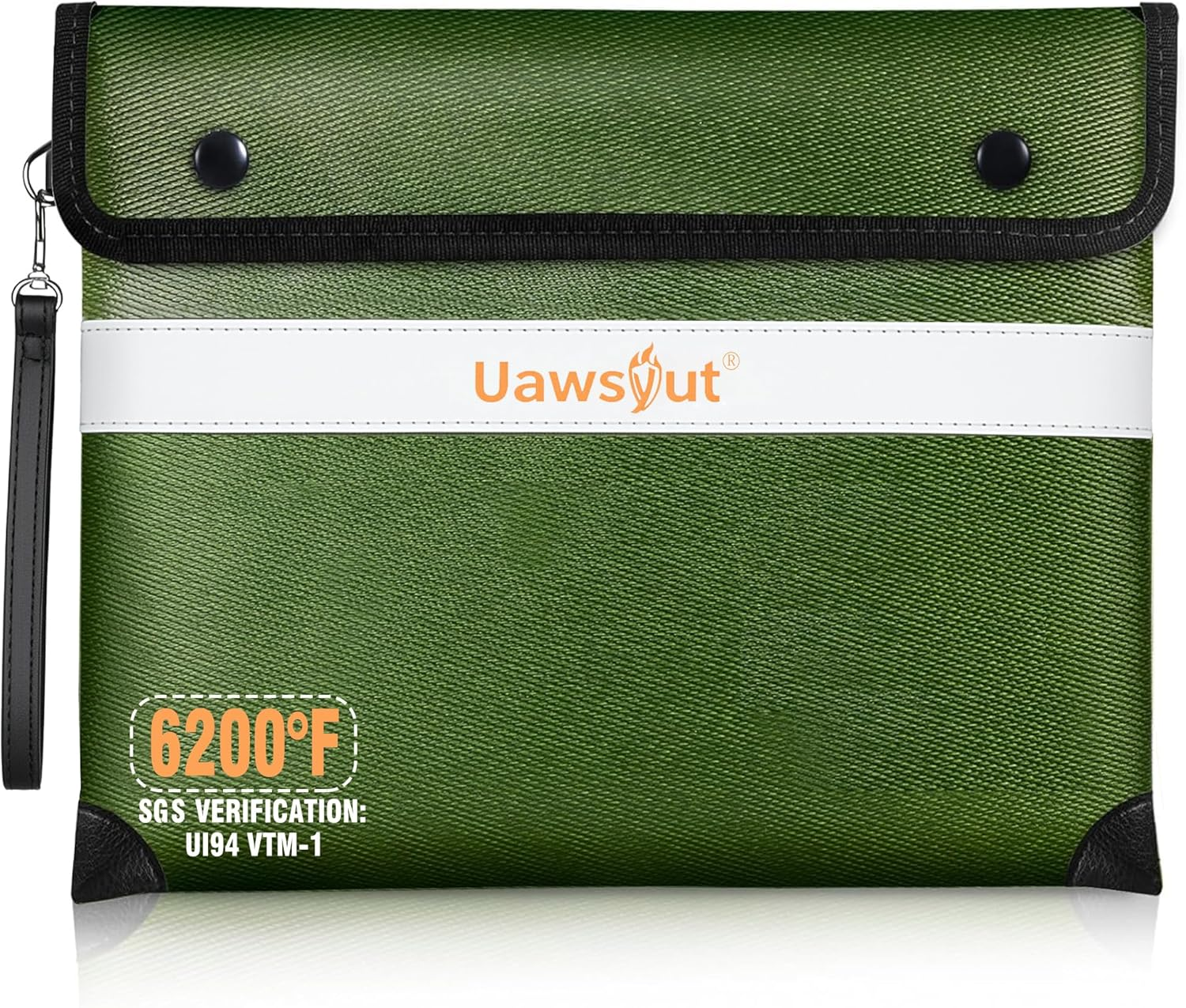 Fireproof Document Bag - 6200°F Heat Insulated, Small Important Document Bags with Zipper, Water Resistant Money Bag for Cash, Cell Phone, Tablet, Credit Card,Passport (13.9