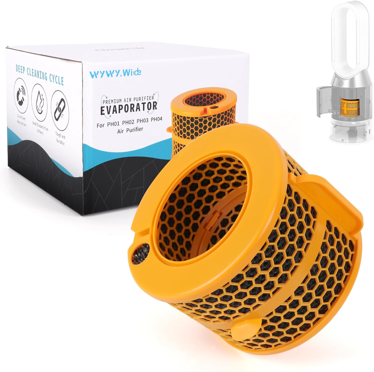 Air Purifier Carbon Fiber Evaporator Filter Compatible with Dyson PH01 PH02 PH03 PH04 PH3A Air Purifier Replacement Parts