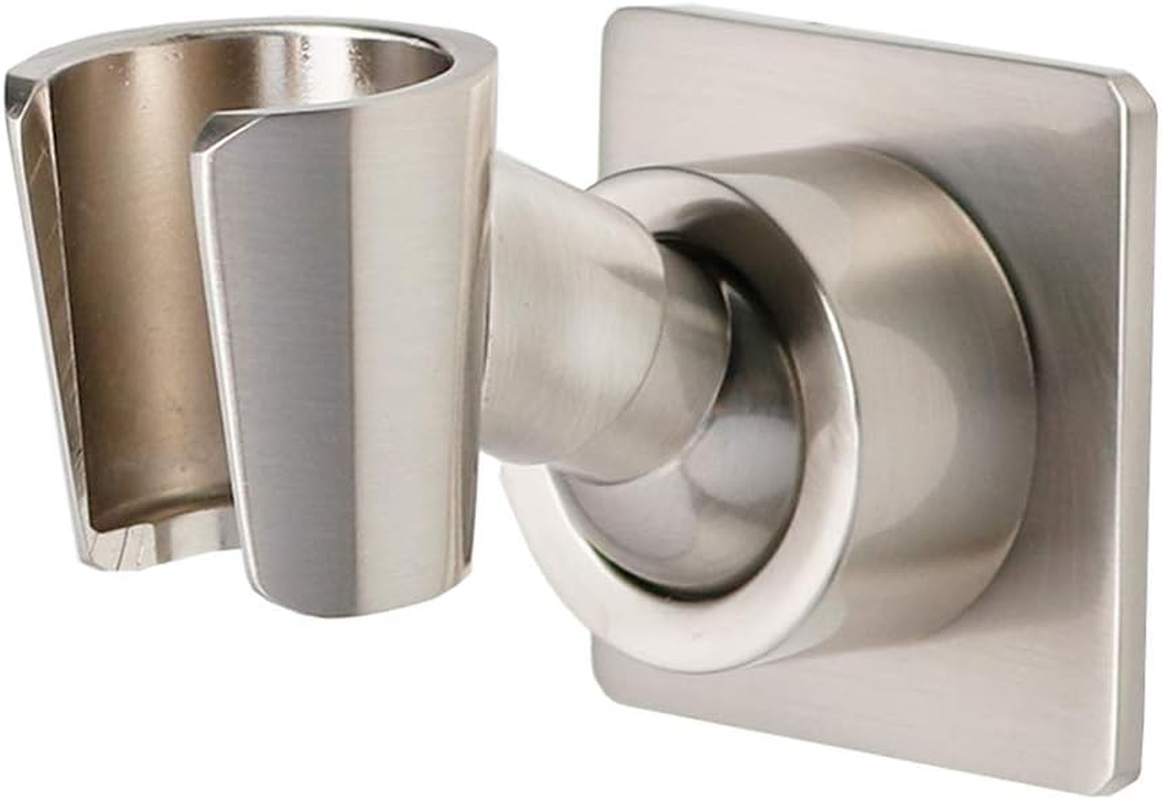 Soporte regadera metalico adhesivo para ducha pared niquel cepillado sin taladro