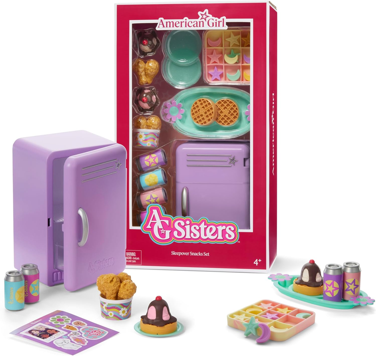 , AG Sisters Sleepover Snacks Set, Doll Playset, for 14.5-Inch Dolls, 17 Pcs, for Ages 4+