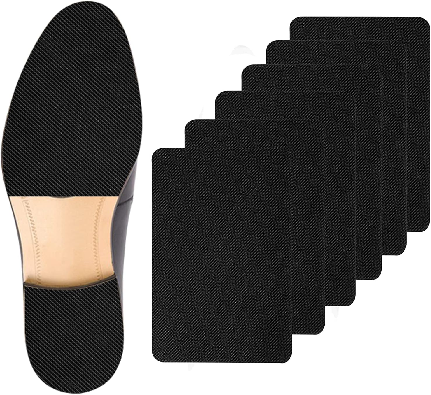 6 Pcs Shoe Sole Protectors for High-Heels, Self Adhesive Silicone Non-Slip Shoes Cover Bottoms for Women with 2 Pcs Crystal Clear Protector for Ladies Heels (Black & Clear)