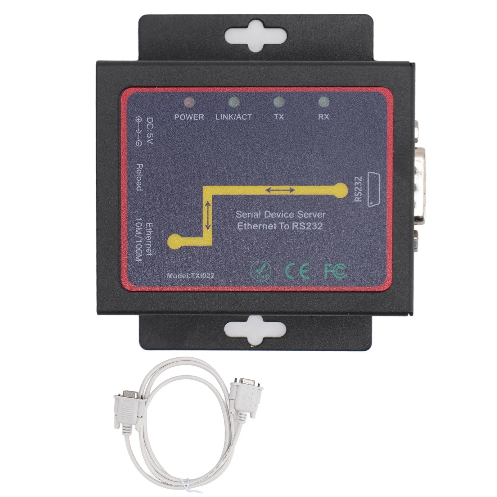 RJ45 To RS232 Serial Network Adapter Ethernet To RS232 Serial Device Server IP Bi Directional Transfer for Serial Printer