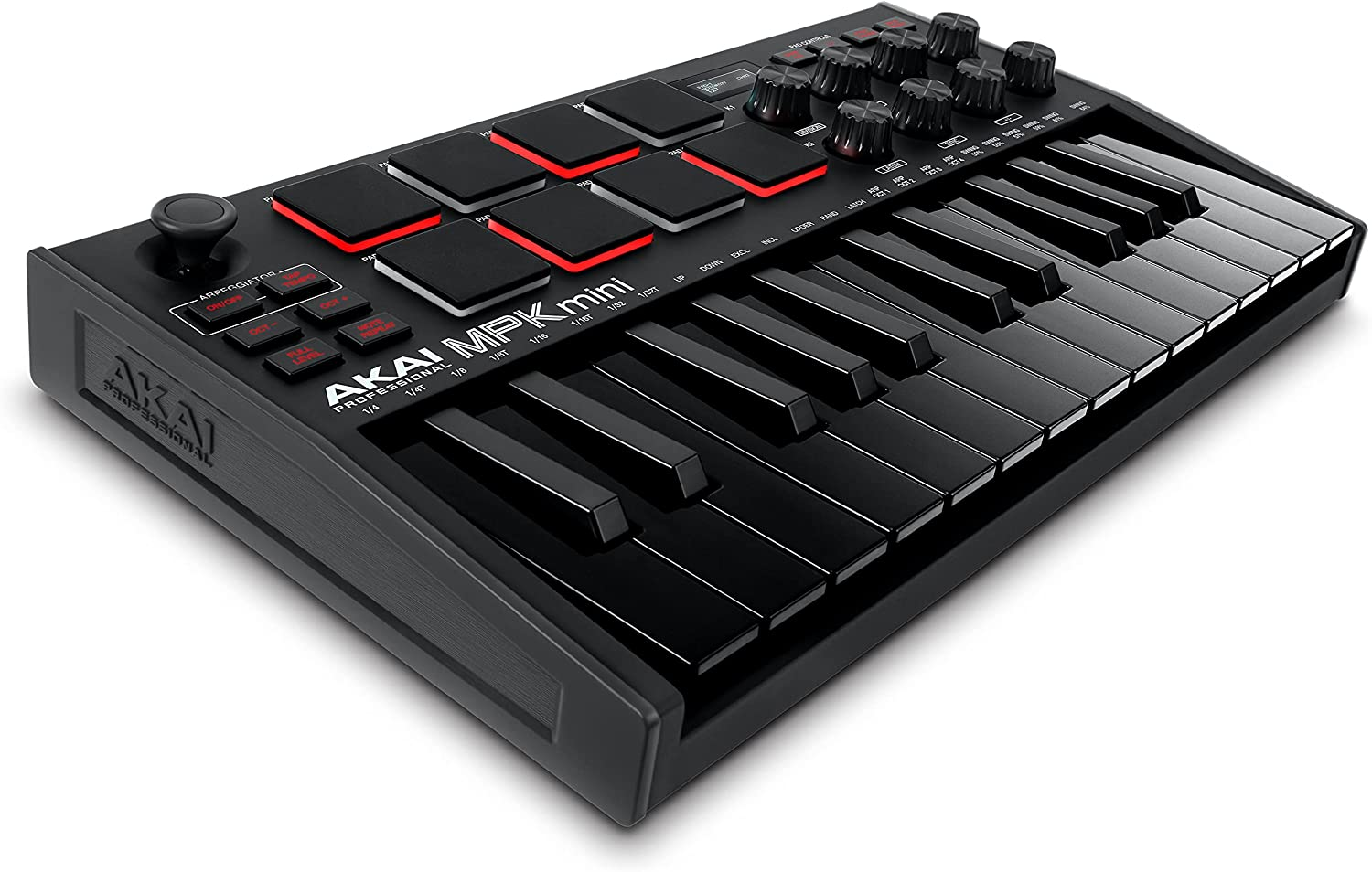 25 Key USB MIDI Keyboard Controller with Backlit Pads, Knobs & Music Production