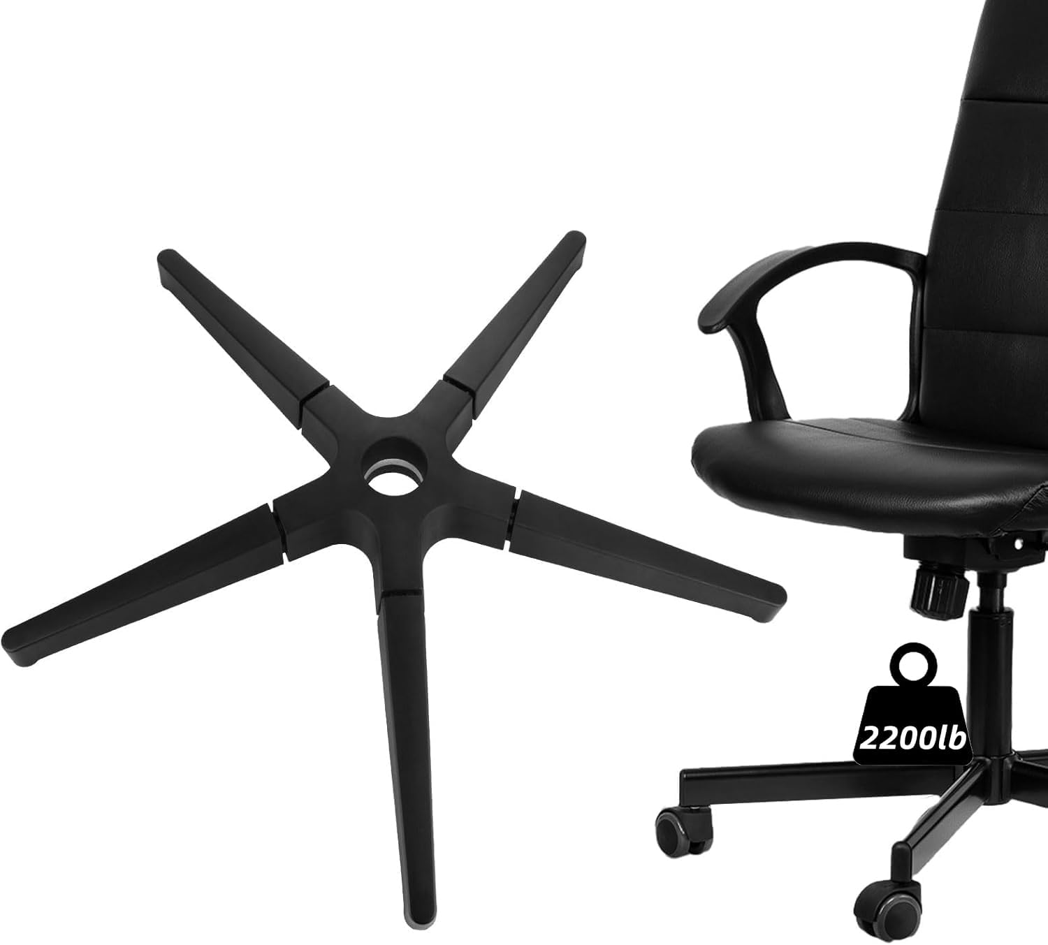 Office Chair Base Replacement Parts Heavy Duty, Bear Capacity 2200 Lbs, 28 Inch Desk Chair Base Replacement Metal, Universal Caster and Gas Cylinder Size
