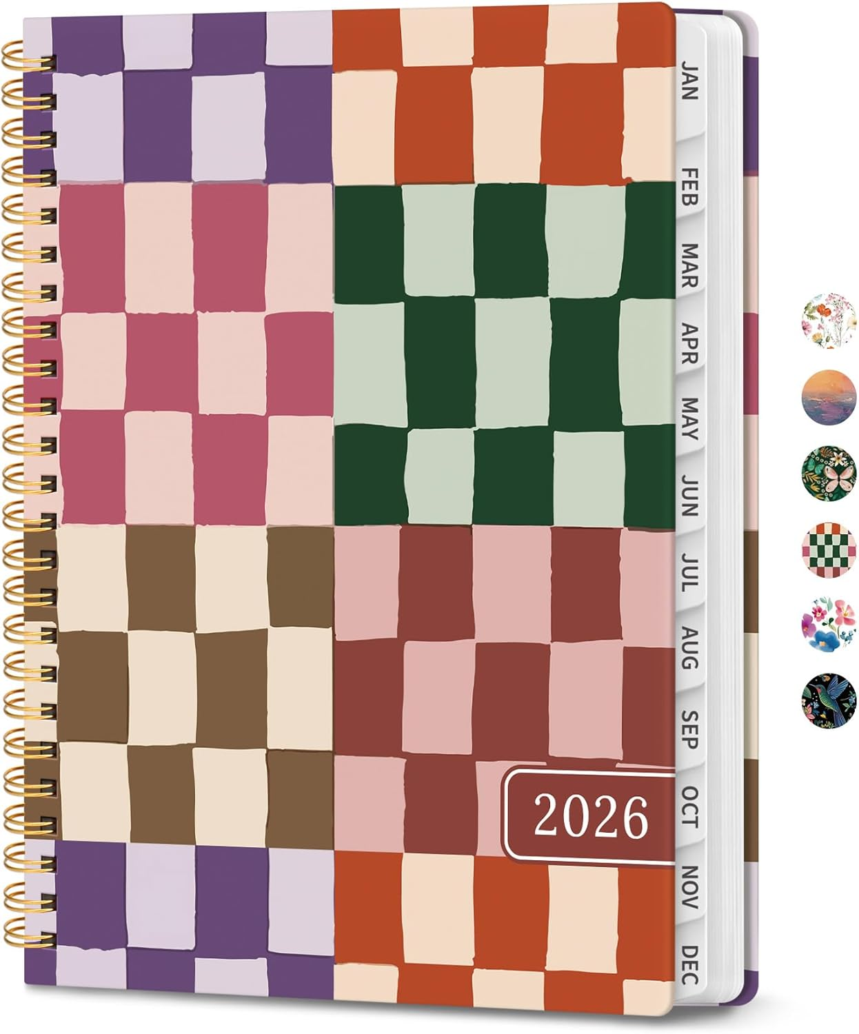 2026 Planner, Weekly and Monthly Calendar Planner for Women, Jan 2026 - Dec 2026, Hardcover Planning Agenda book with Tabs, Spiral Bound, Inner Pocket, Perfect for School Office Supplies, 6.3
