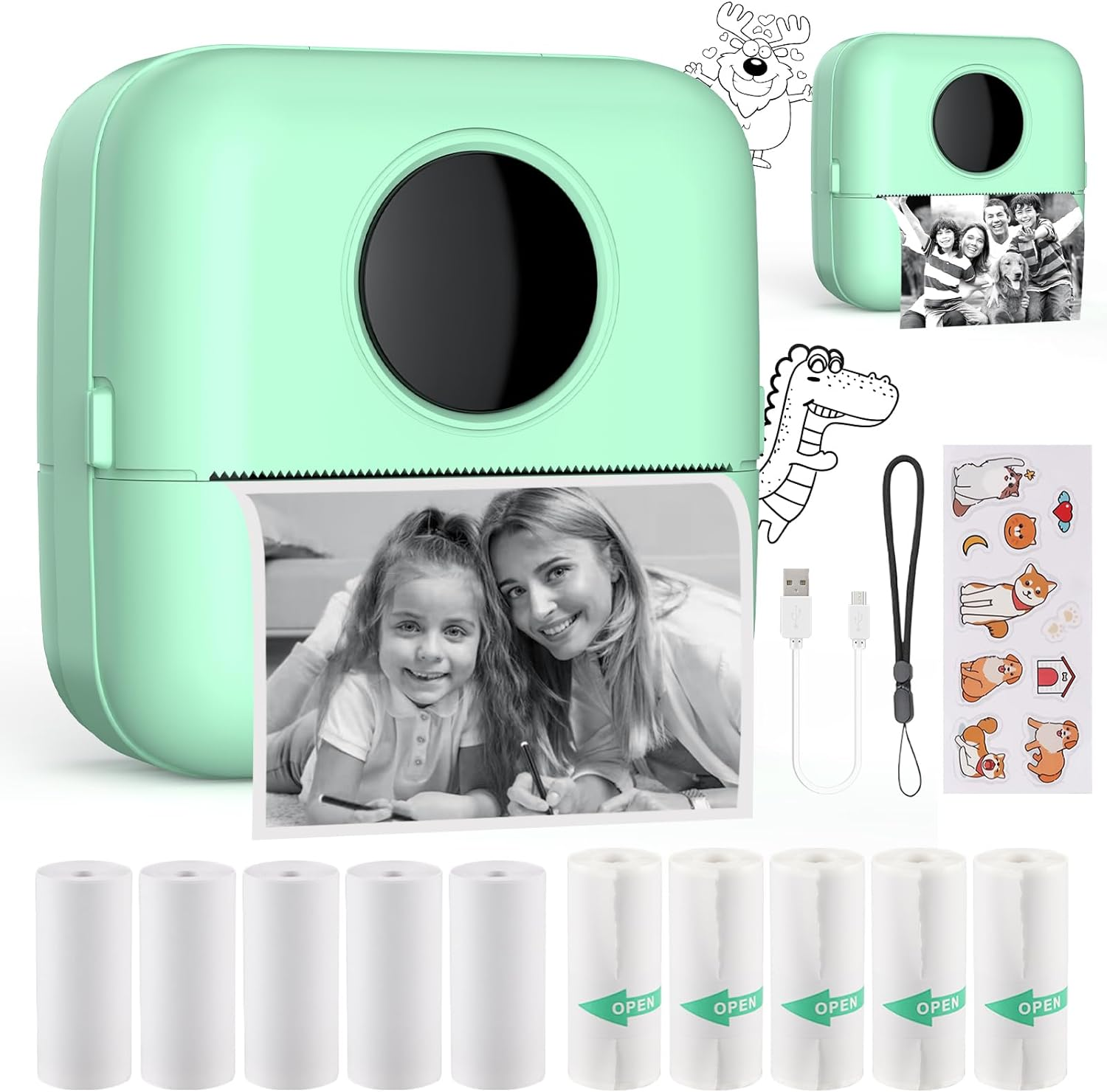 HuiJuKeJi Mini Sticker Printer Bluetooth Smart Pocket Inkless Thermal Printer... - Picture 13 of 14