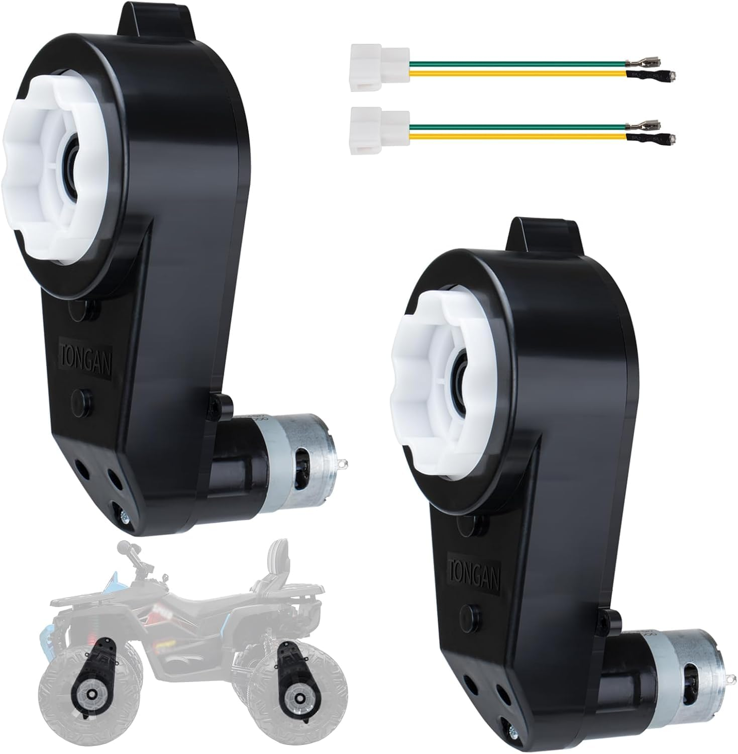 2Pcs 24V RS555 40000RPM Ride on Upgrade Motor Gearbox Powered Wheels