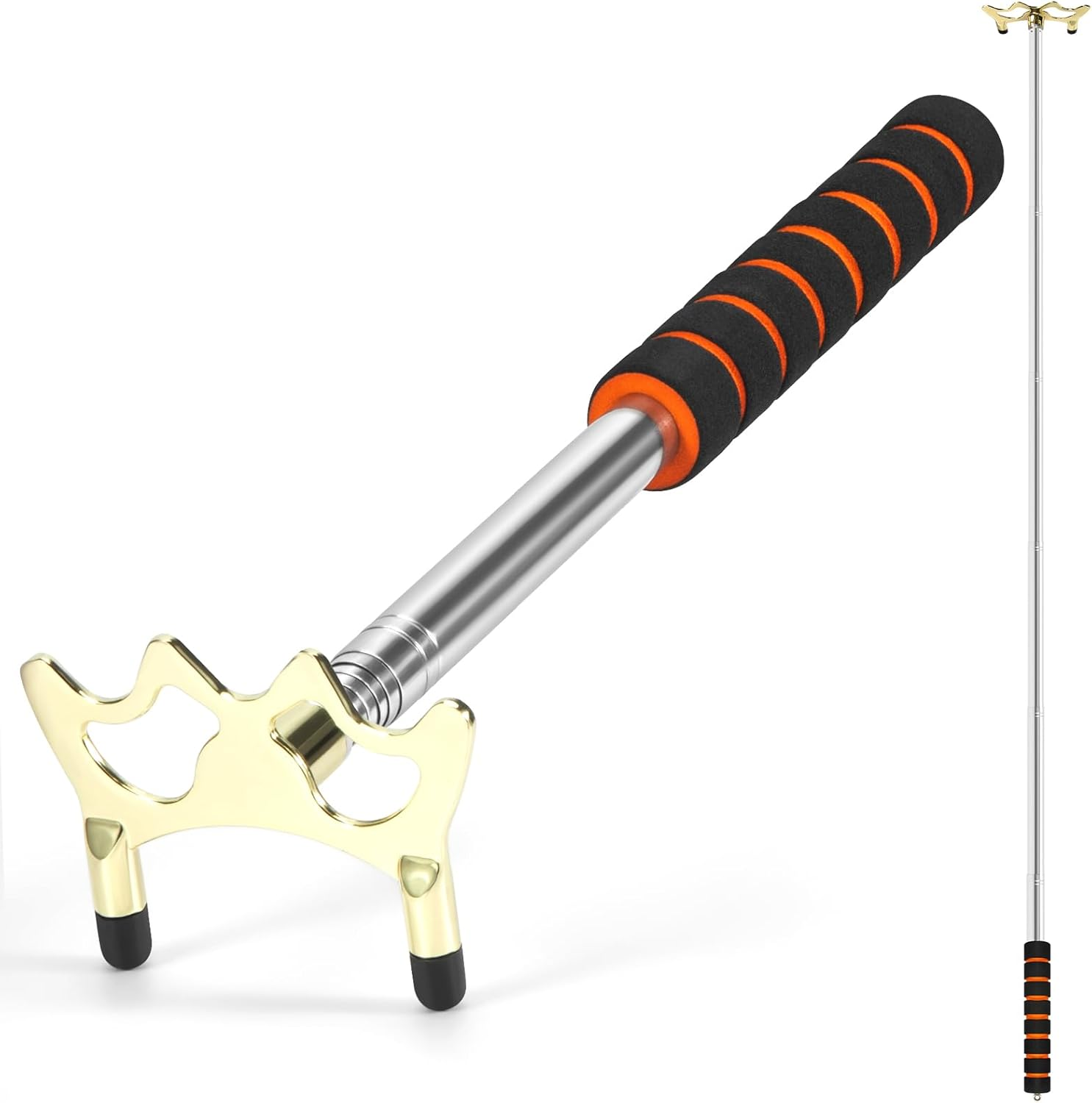 Retractable Pool Bridge Stick Brass Head Adjustable Multi-Angle Cue Accessory