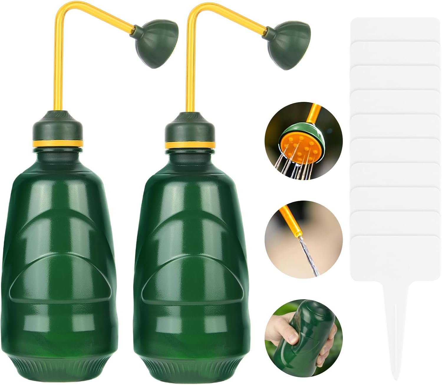 Gießkanne Kleine Giesskanne Für Keimlinge, 2 Stück Klein Gießbrause Ballbrause 450Ml, Softsprüher Schonende Mit 10 Gartenetiketten, Gießball Brause Für Sämlinge, Samen Und Empfindliche Pflanzen