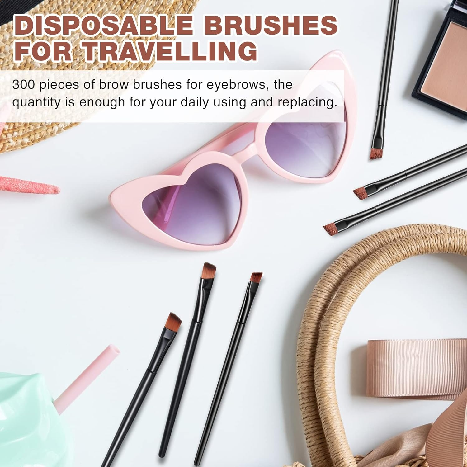 300 Pcs Disposable Eye Brow Brush Multi Function Eyebrow Brush Cosmetic Brow ... - Picture 7 of 13