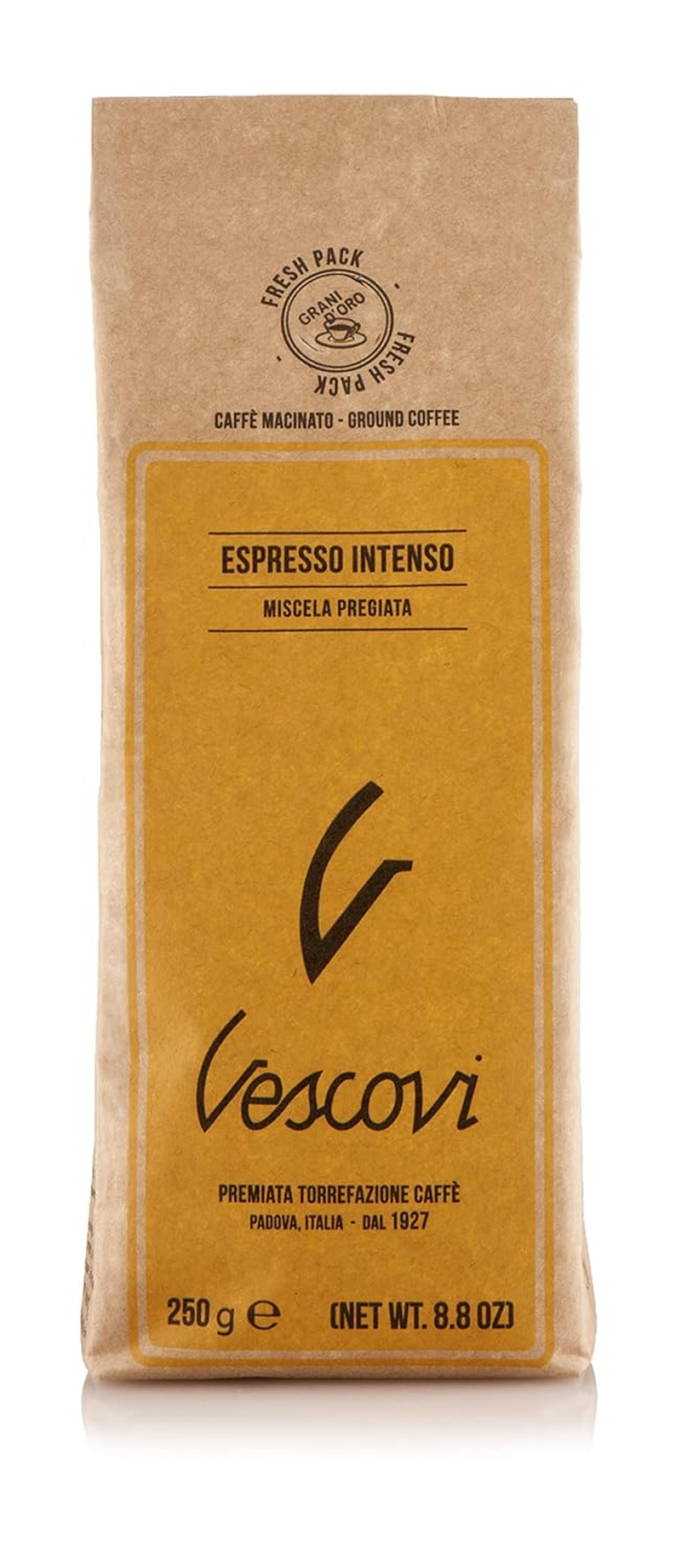 Espresso Intenso | Premium Italian Ground Espresso | Medium Roast | for Moka and Espresso Machines | 8.8Oz/250G
