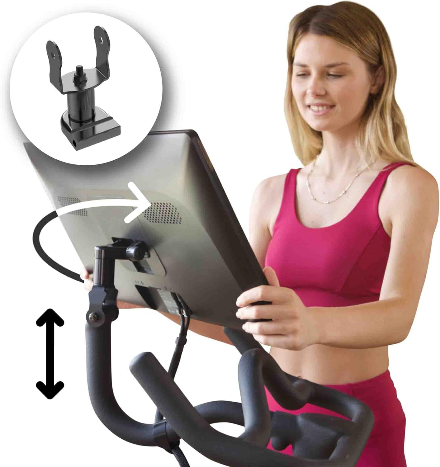 ® Peloton Accessories Bike Screen Swivel Mount - 360° Pivot Arm for Peloton Bike | Rotate Monitor, Adjust Angle | Great Peloton Accessories for Women & All Riders (Black)