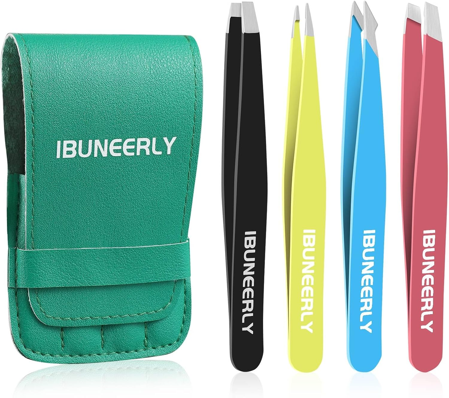 4Pcs Eyebrow Tweezers Set Case – Precision Steel