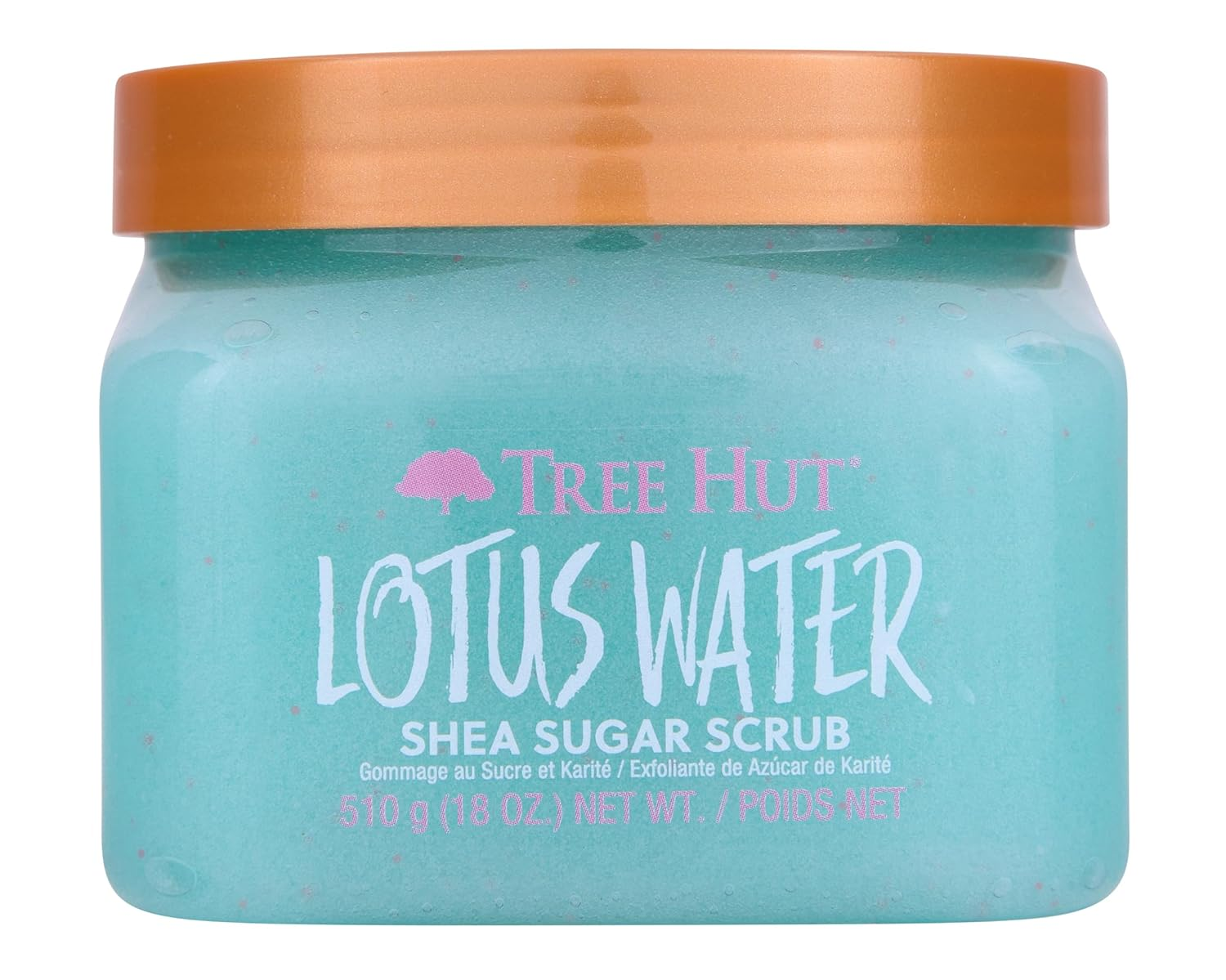 Tree Hut Lotus Water Shea Sugar Scrub | Exfoliating Body Scrub Removes Dead, Dry Skin for a Soft & Hydrated Feel | Nourishing Essential Body Care | 18 Fl Oz.