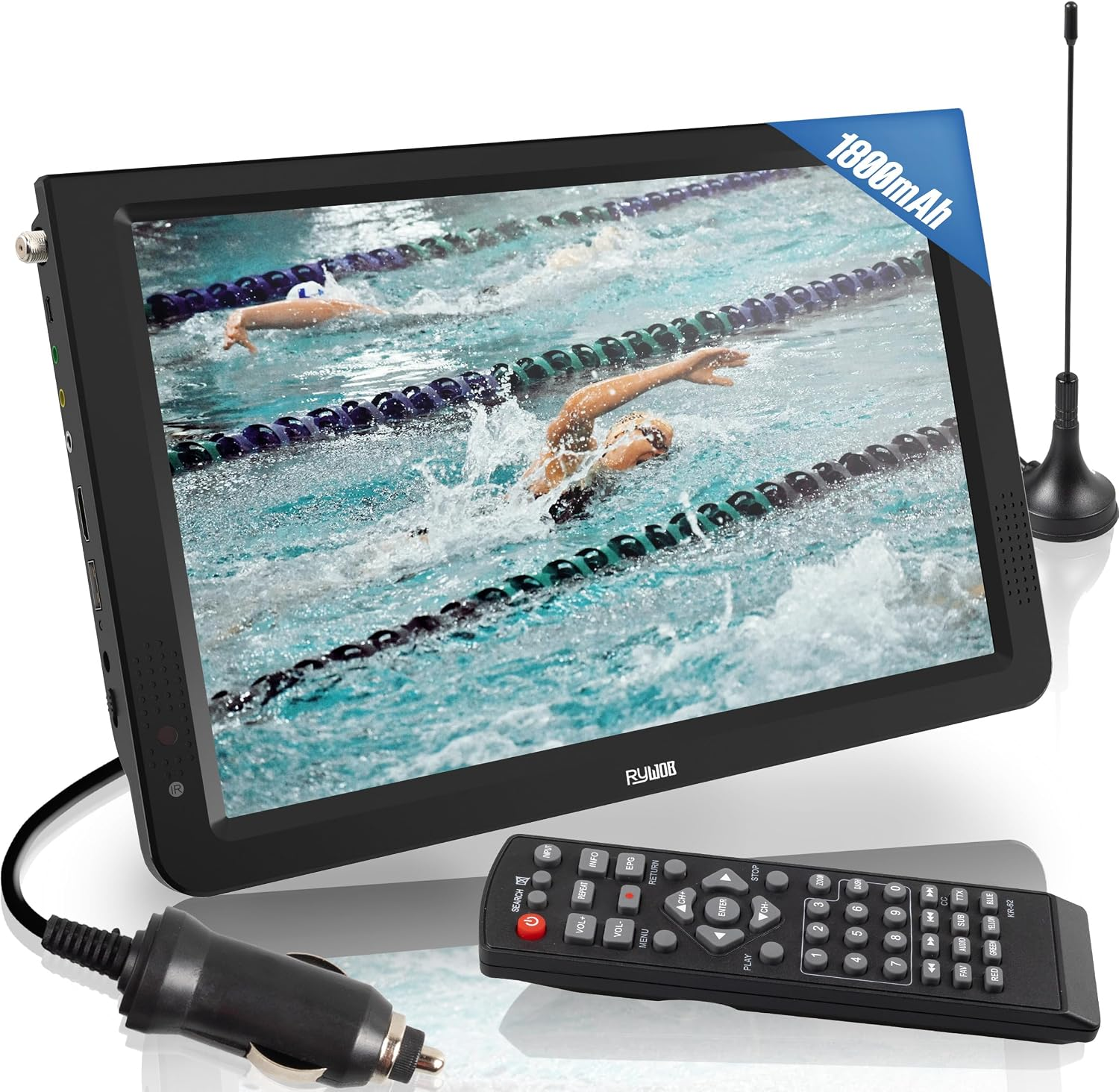 12Inch Portable Tv,Battery Powered TV with Digital Tuner | Supports ATSC/HDMI/USB/SD Card/Av Input,Mini TV for Camping,Car,Emergency