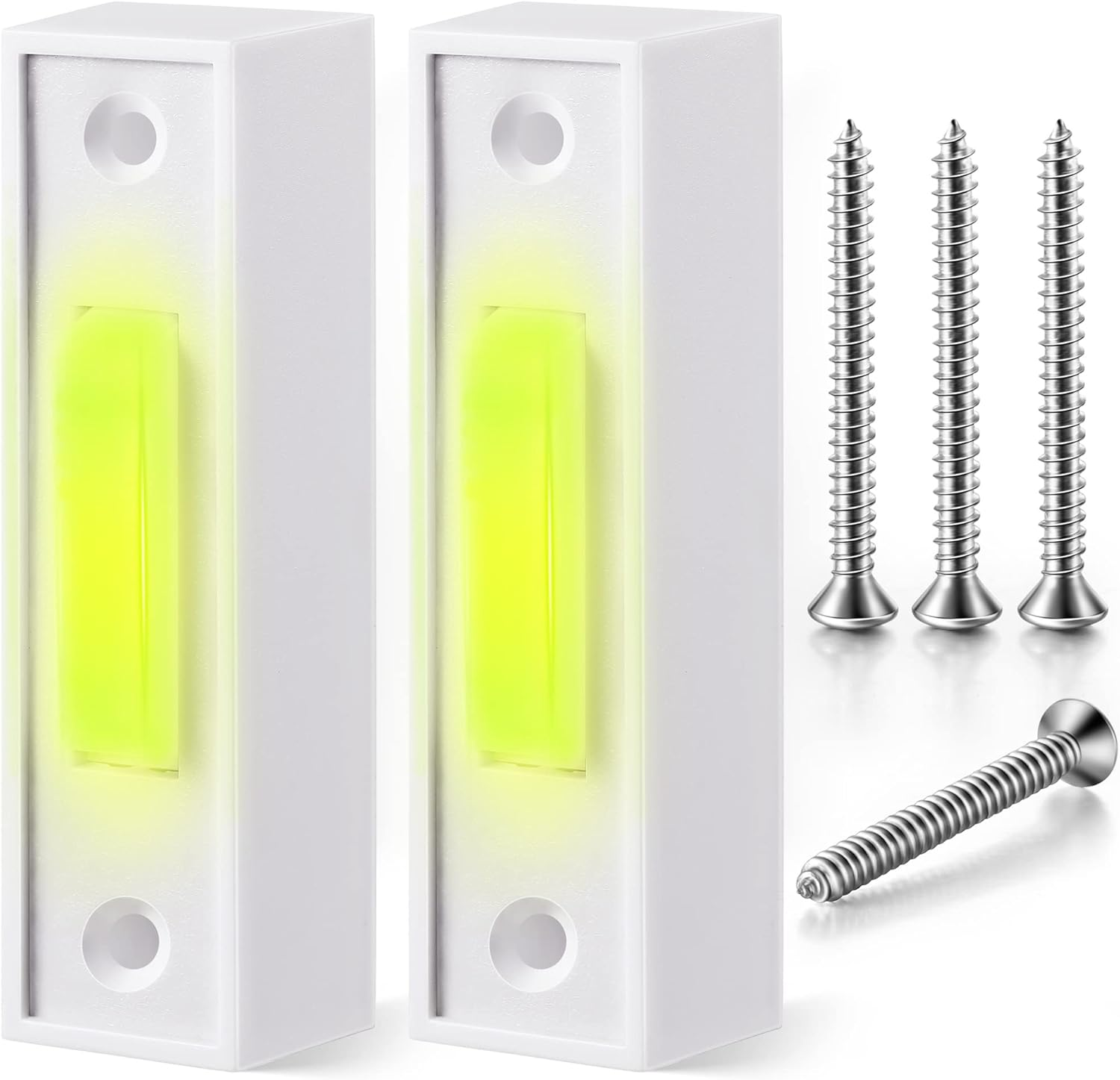 Lighted Doorbell Button, Garage Door Opener Switch with LED Light, 41A4166 Wall Mounted Push to Exit Ringer Button (White,2 Pieces)