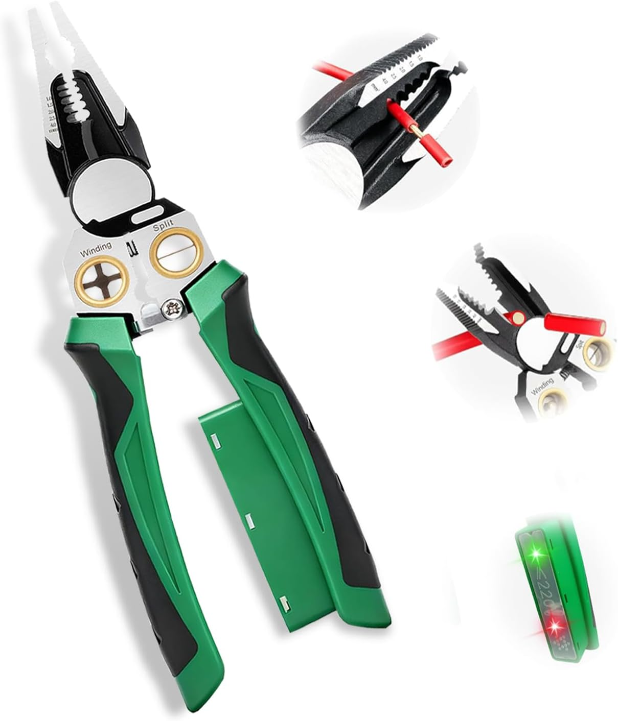 8-in-1 Wire Stripper with Voltage Tester for Home and Professional Use