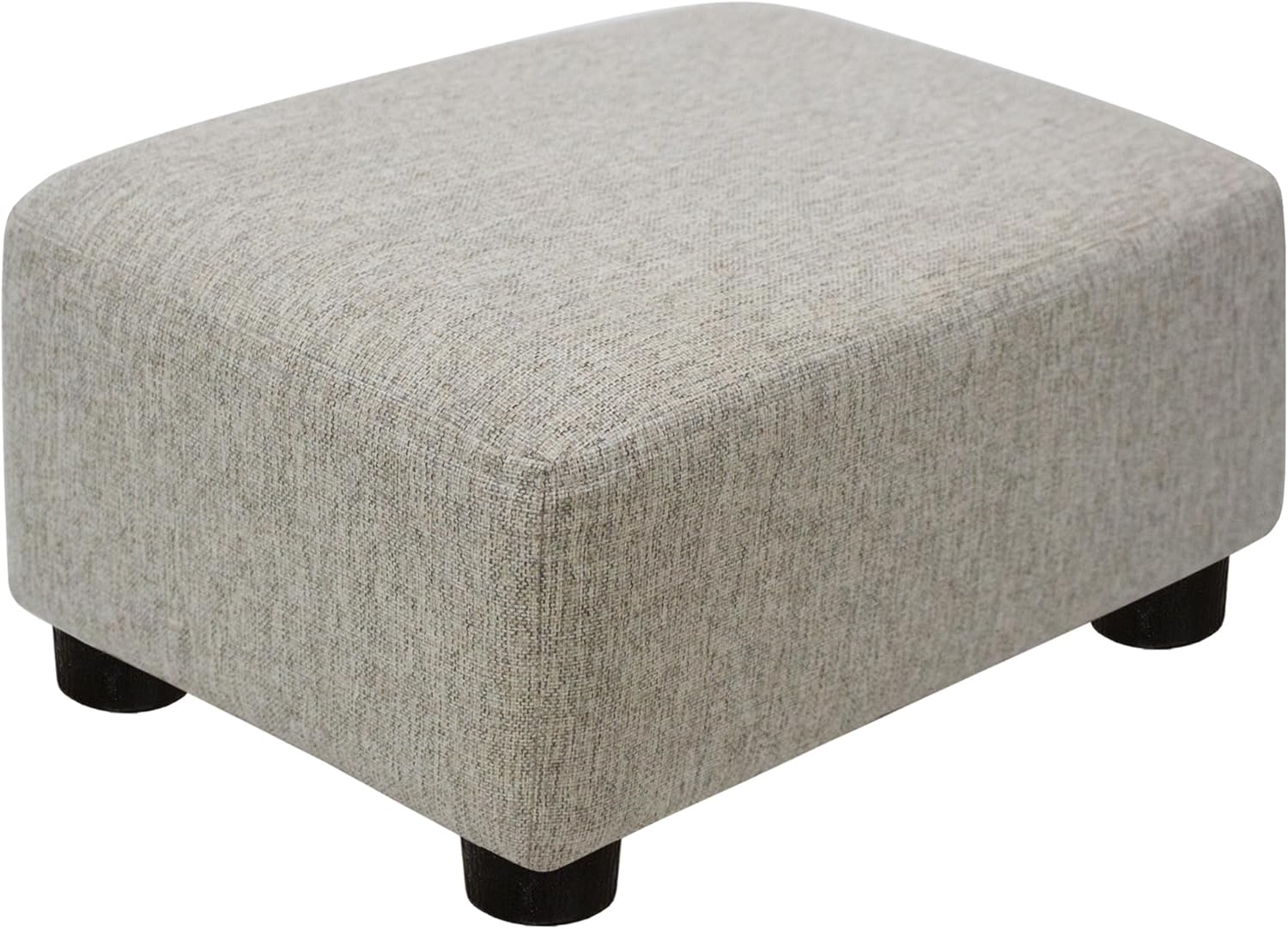 Reposapies Ottoman con Patas para Oficina y Sala de Lino Color Beige