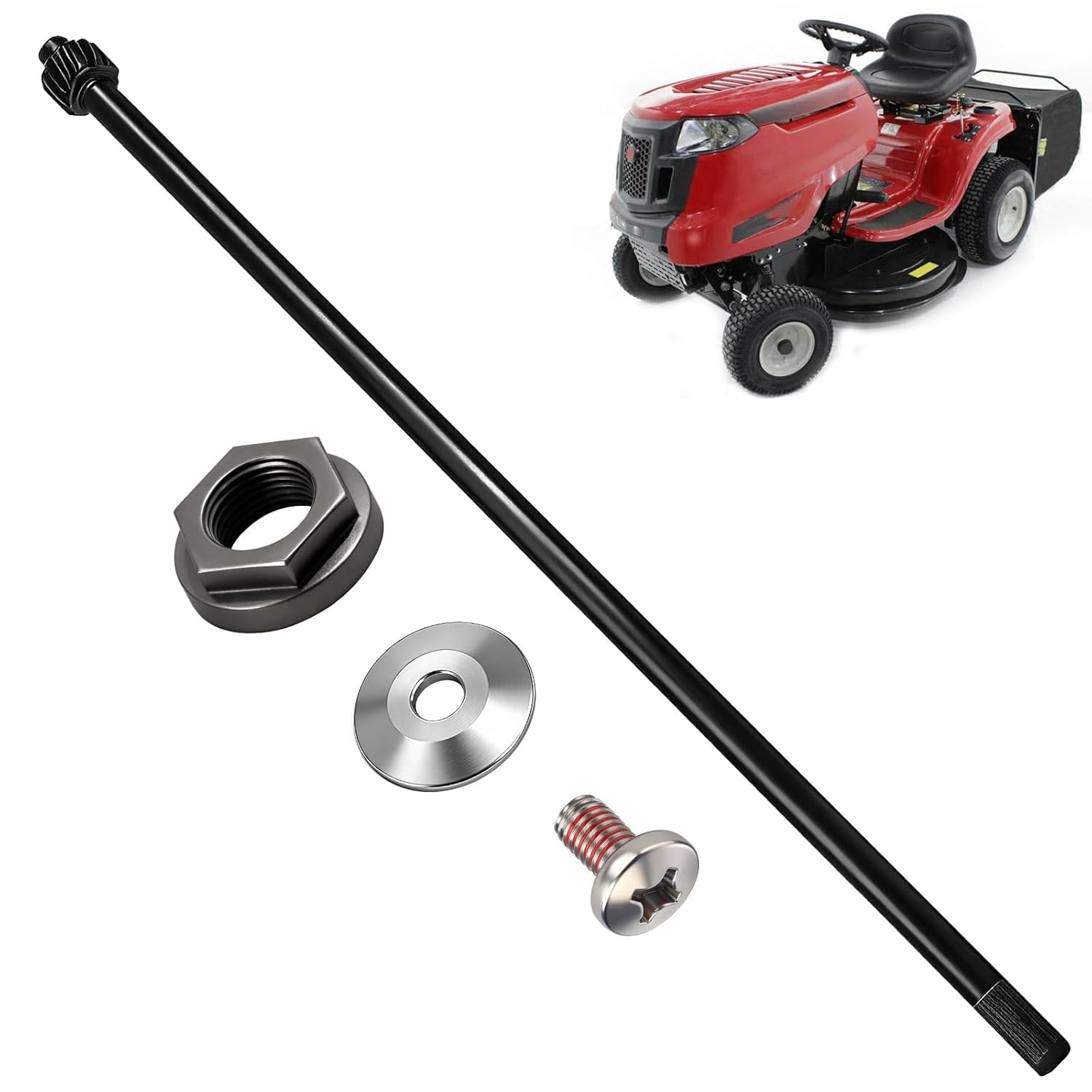 738-05078 5/8 Steering Rod Shaft & 941-04124 Hex Flange Bearing - by Huthbrother, for MTD 938-05078 T1000 T1900 T2700 T3000 CLT38G CLT42G CLT42H CLT46CVT LT4200 & More.