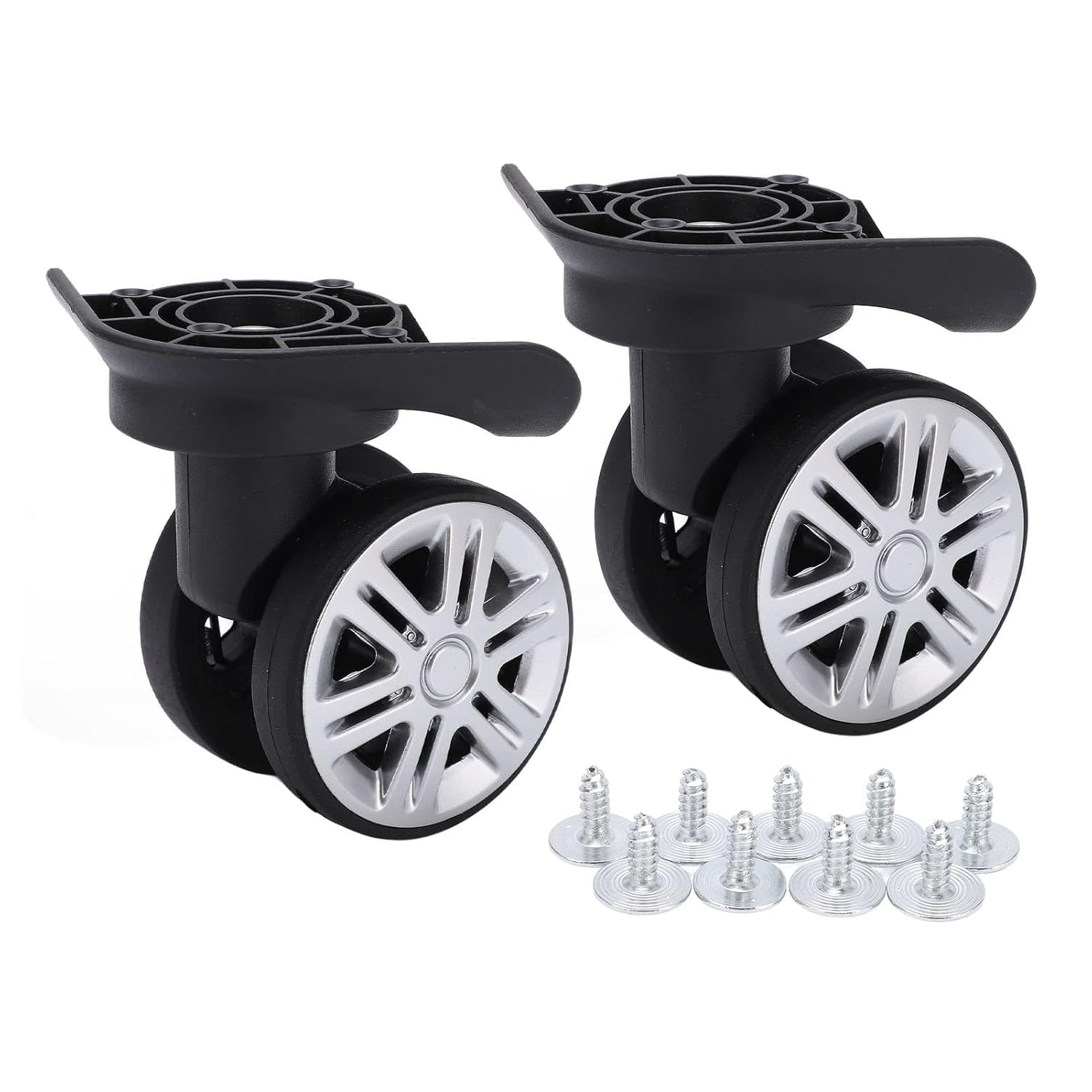1 Pair Luggage Suitcase Wheels, Trunk Wheels, Luggage Wheel Spare Part Universal Wheel Replacement Luggage Suitcase Wheels for Luggage Suitcase Trolley, Mute Double Row Wheels