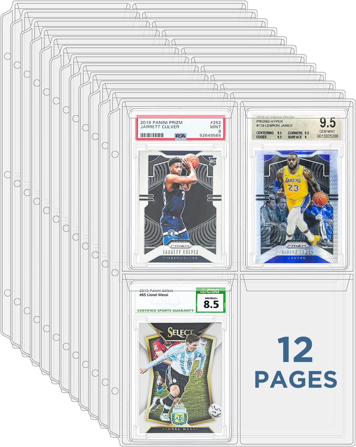 Graded Card Sleeves, PSA Graded Card Slab Binder Pages for Storage & Display,...