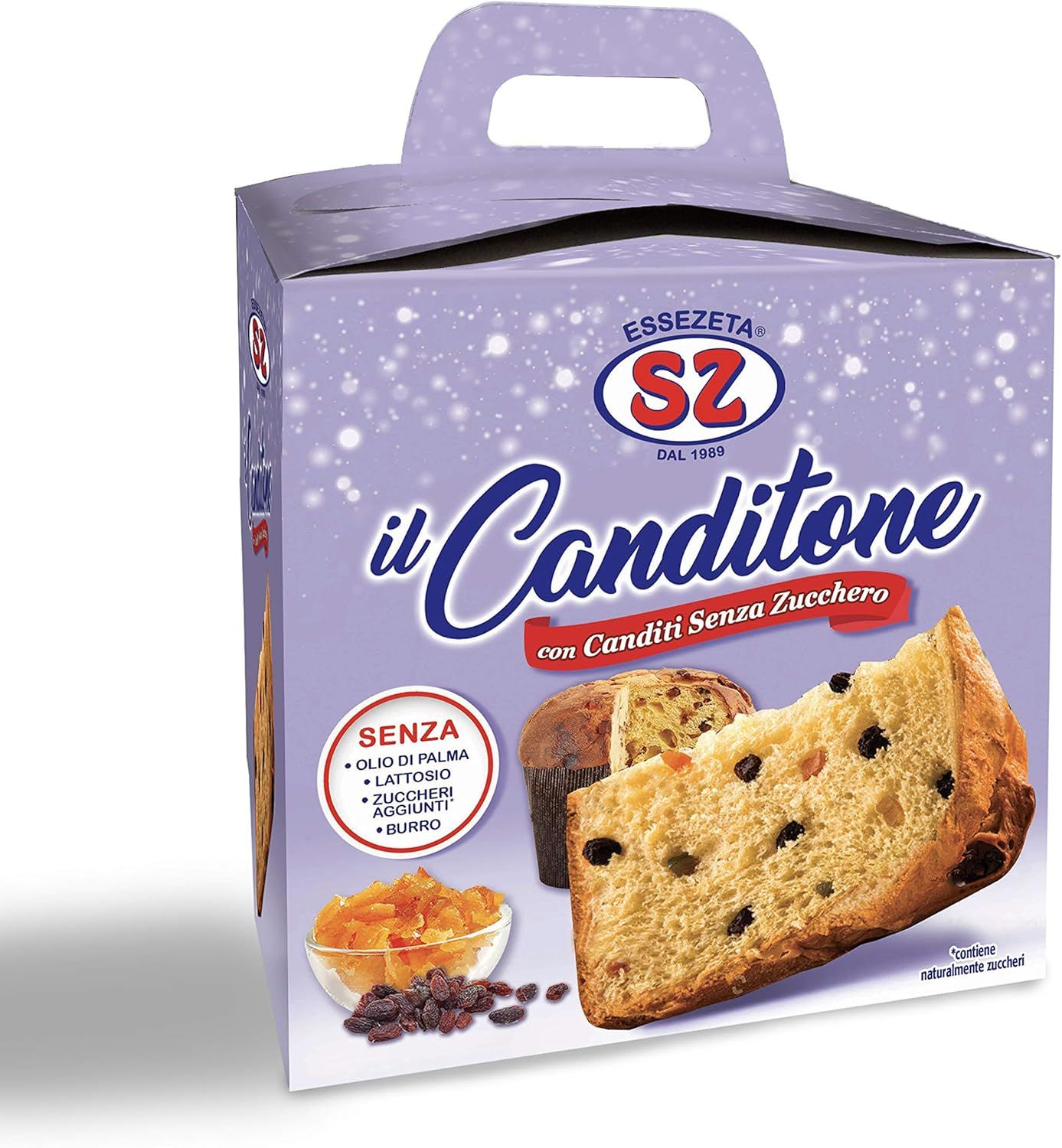 Sz - Senza Zucchero Canditone Con Canditi Senza Zucchero E Uvetta, 650G