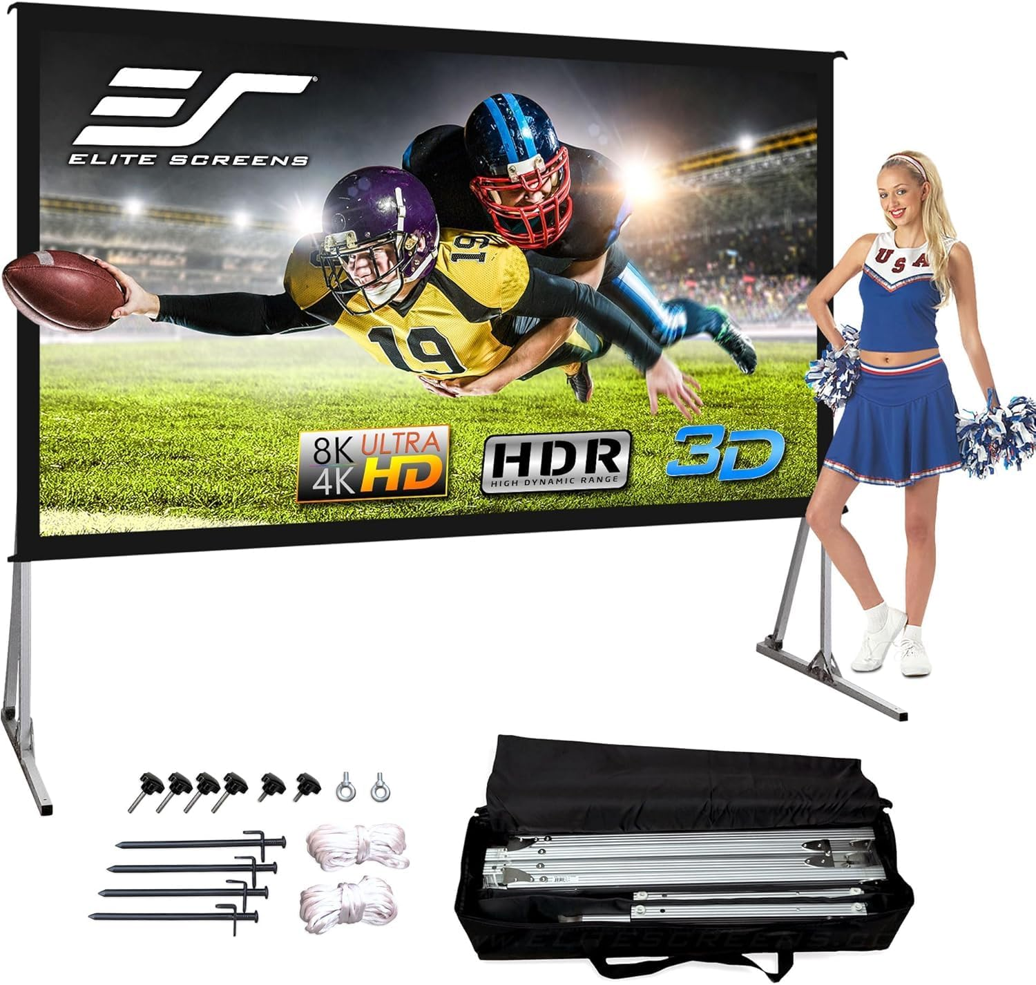 Elite Screens OMS120H2 Yard Master 2 Outdoor Projector Screen with Stand, 16:... - Picture 12 of 14