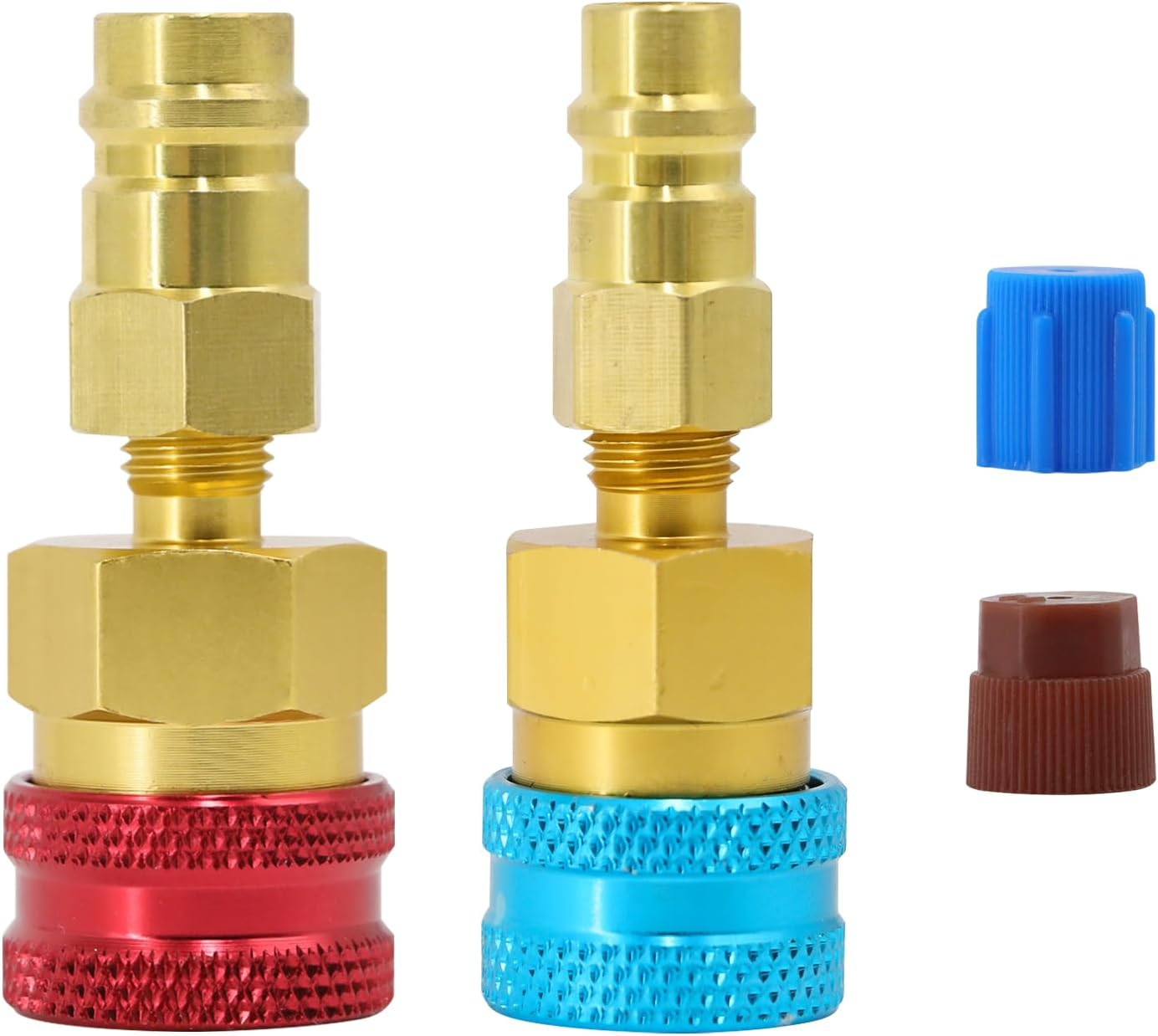 R1234YF Adapter, R1234Yf to R134A Quick Coupler, High Low Side Conversion Kit for Car Auto AC Charging, R1234Yf Refrigerant Air Conditioning System Hose Fitting