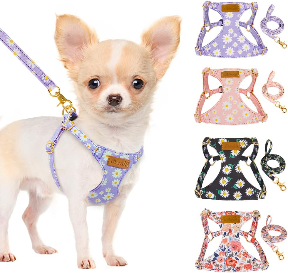 Slowton Puppy Harness and Leash Set, No Pull Adjustable Lightweight Soft Sued... - Picture 2 of 2
