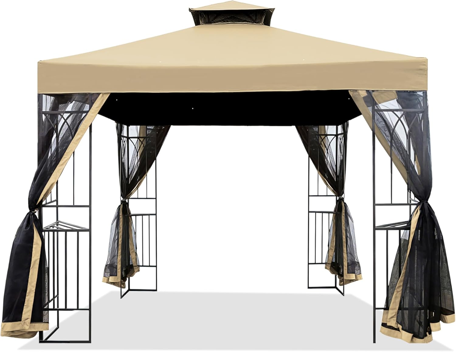 9X9 Replacement Gazebo Cover Compatible with Aldi Gardenline Belavi 2019 Gazebo,Canopy Top Only(Beige)