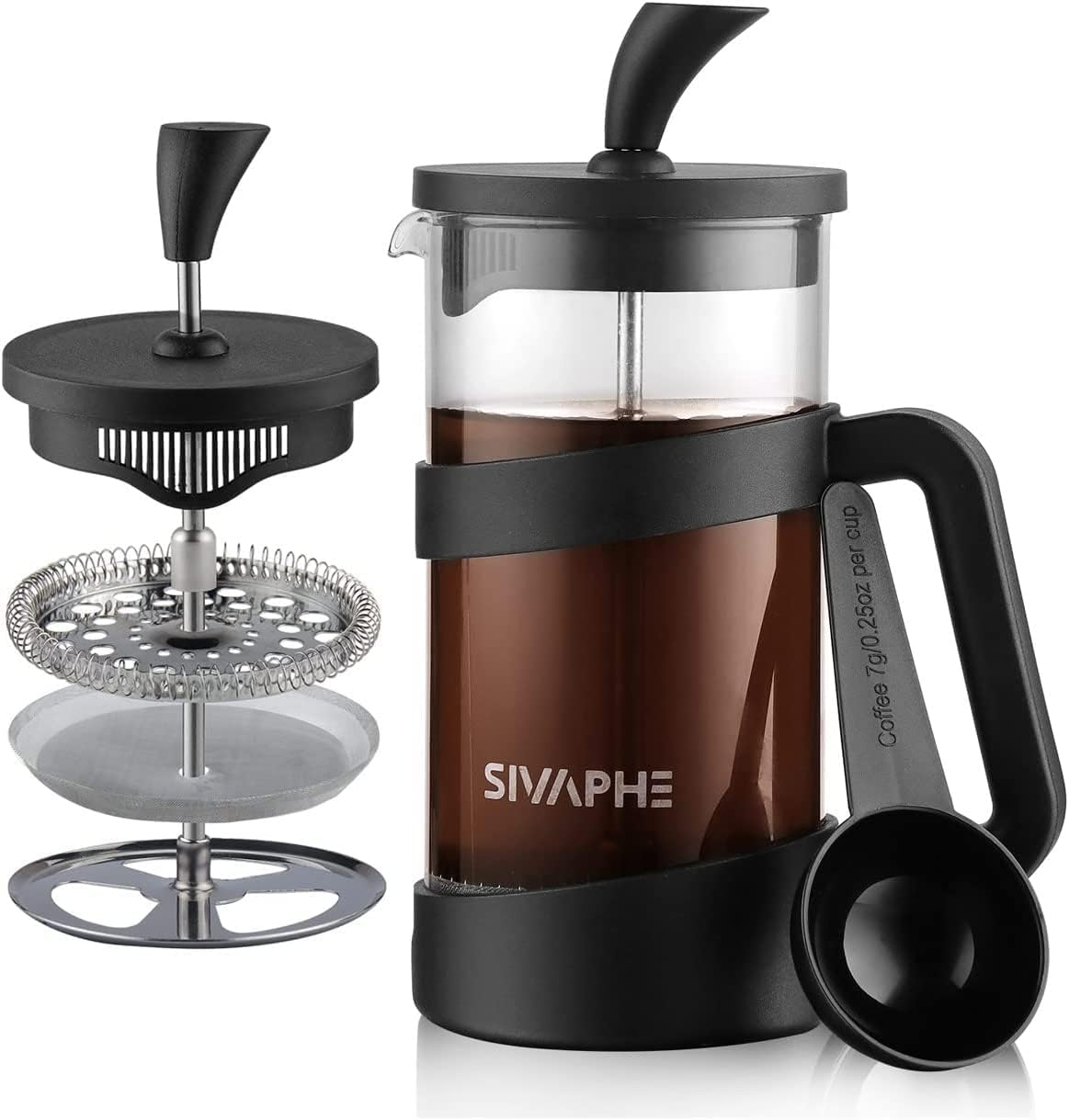 Small French Press 12Oz Light-Weight Durable High Borosilicate Carafe/Tea Maker Single Serve Coffee Press Frothed Brewer