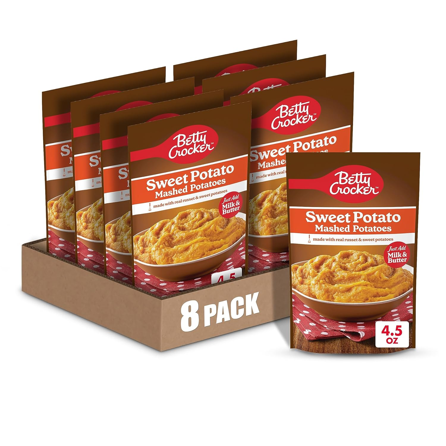 Betty Crocker Sweet Potato Mashed Potatoes, 4.5 Oz. (Pack of 8)
