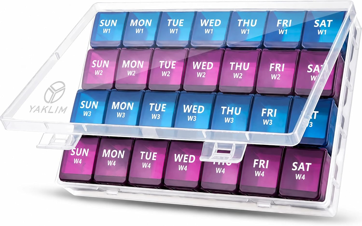 Monthly Pill Organizer 28 Day, Large Pill Box 4 Week for Fish Oils