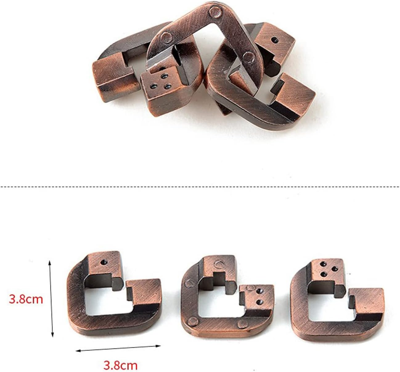 FantasyDay 15 Pcs Brain Teaser Puzzle,Metal Puzzle, Unlock Interlock IQ Test ... - Picture 6 of 11