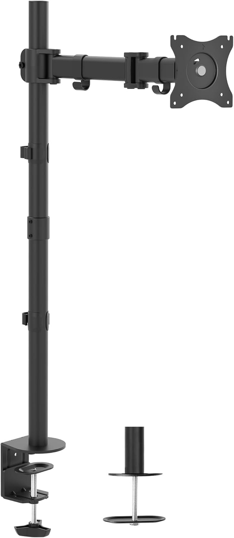 Single Monitor Desk Mount, Extra Tall Fully Adjustable Stand for 1 LCD Screen up to 32 inches, Ultra Wide Screens up to 38 inches, 22 lbs Capacity, STAND-V001T