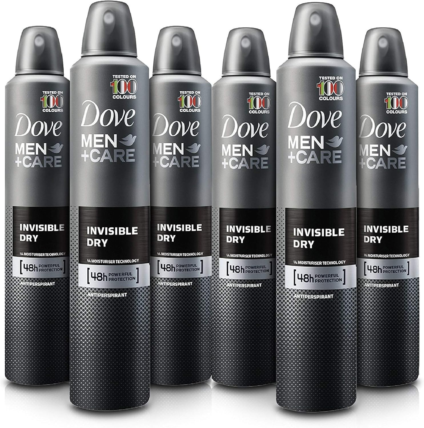 6 Cans of Dove Men+Care Invisible Dry 150Ml Anti-Perspirant Anti-Transpirant Spray