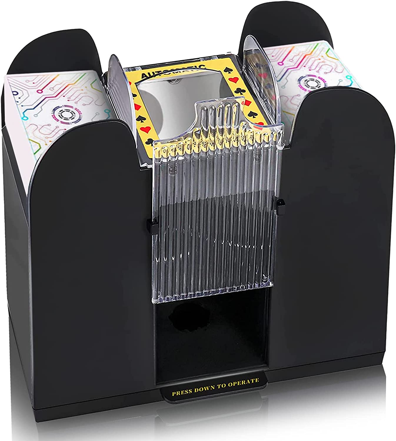 6 Decks Automatic Card Shuffler, Battery-Operated for Uno,Phase10, Texas Hold'Em, Poker, Home Card Games, Blackjack, Party Club