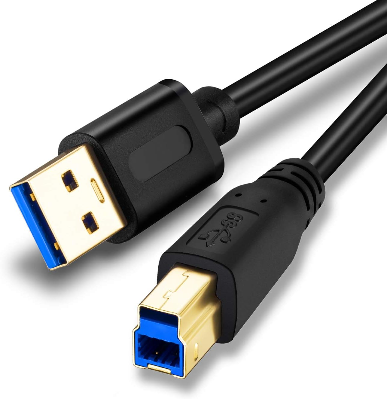 USB 3.0 Cable a to B 3Ft, Superspeed USB 3.0 A-B Cable - for Scanner, Printers, External Hard Drives and More