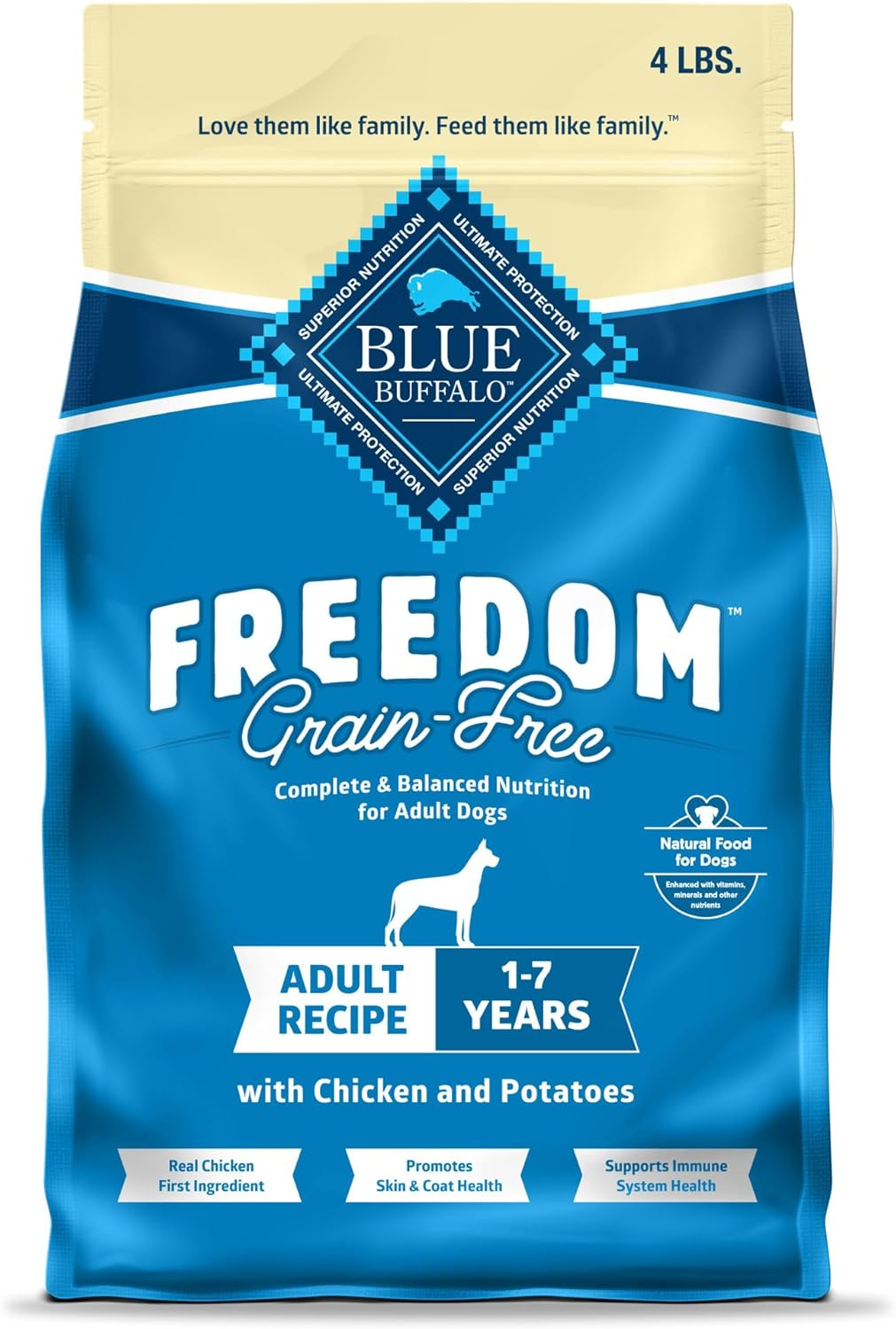 Freedom Grain Free Natural Adult Dry Dog Food, Chicken 4-Lb