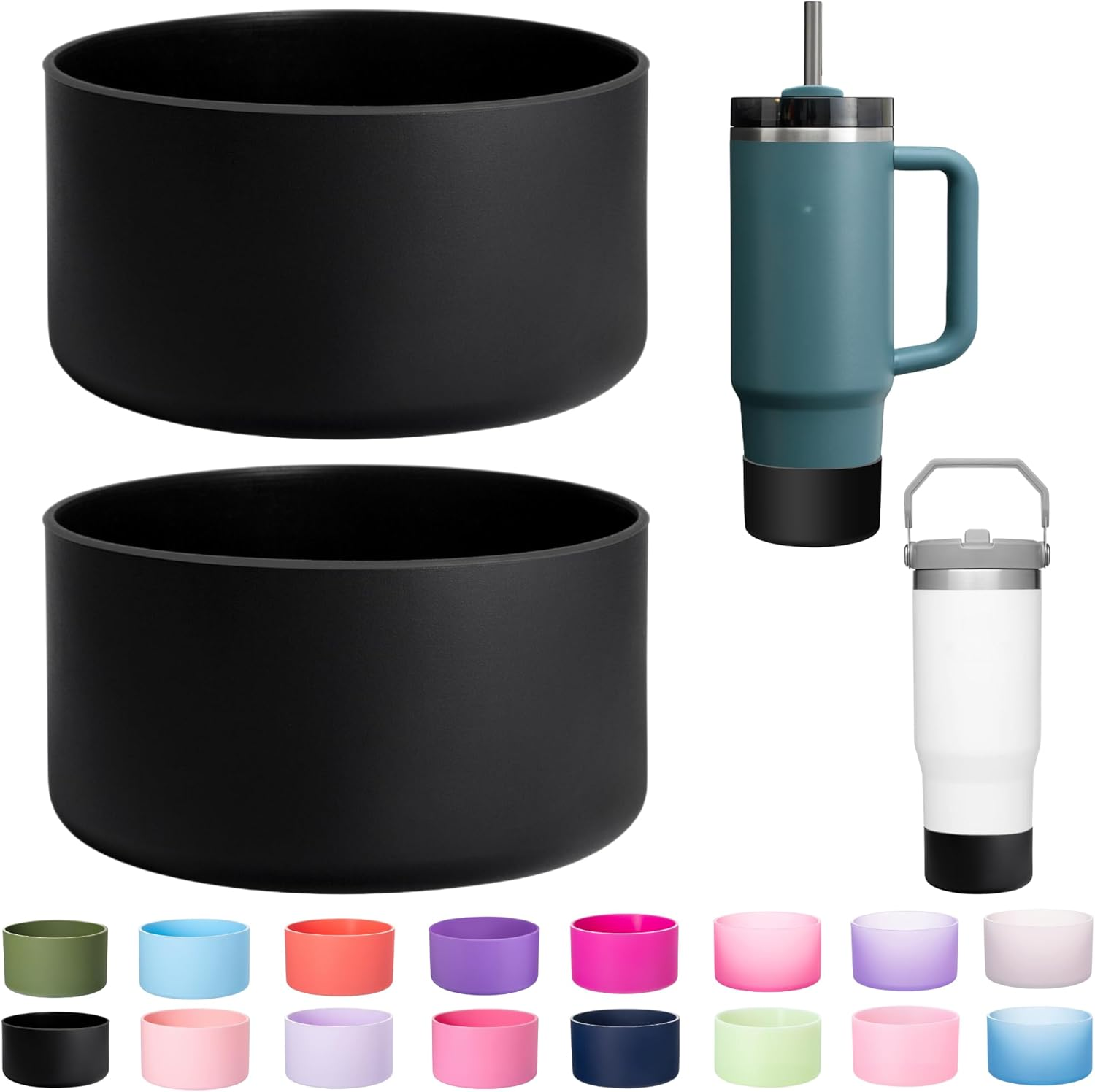 2-Pack Silicone Boot for Stanley 40 30 Oz Quencher Tumbler, Iceflow Water Bottle