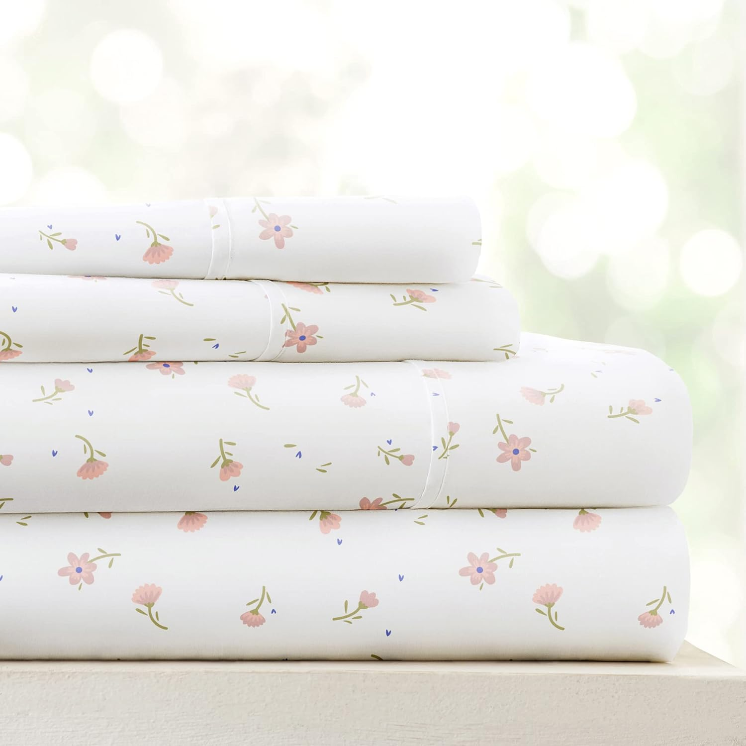 4 Piece Queen Sheet Set - Breathable, Double-Brushed Patterned Cooling Sheets – Oeko-Tex Certified Ultra Soft & Wrinkle-Free 16