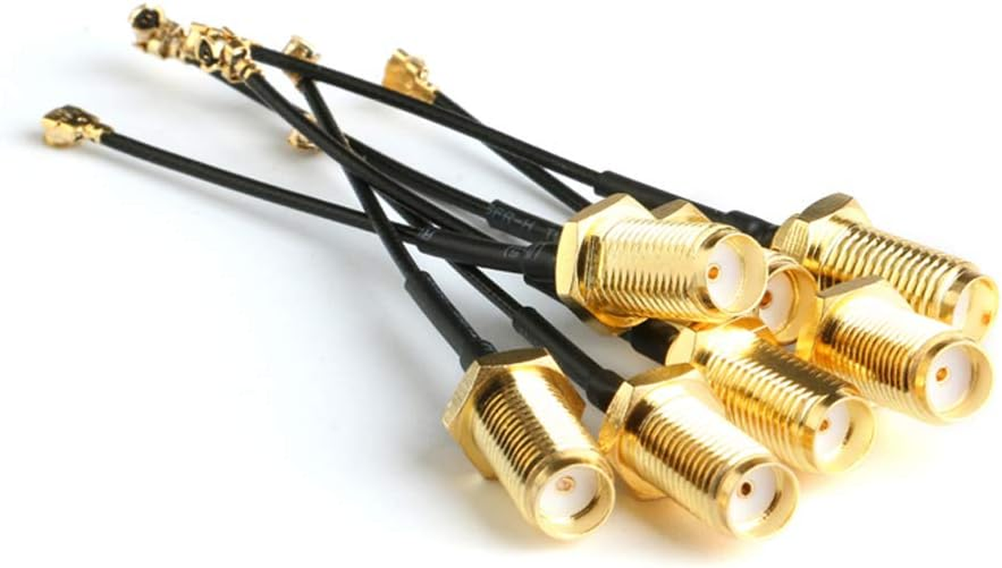 5 Cavi Pigtail U.FL-1 A SMA Femmina – Lunghezza 15 Cm, Per Antenne Wi-Fi E Moduli RF