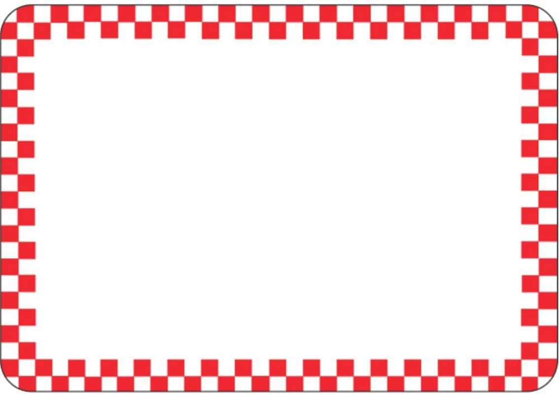 Deli Tag with Red Checks Write on Style Vinyl Heat Resistant - 2 7/8 H X 4 1/8 L 12 per Bag