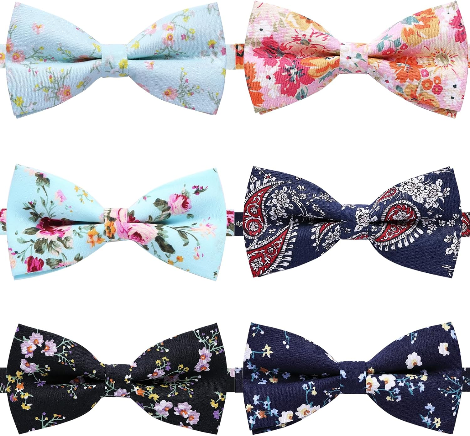 8 PACKS Elegant Adjustable Pre-tied Bow Ties for Men Boys (1&4&5&6&8 Pack for option)