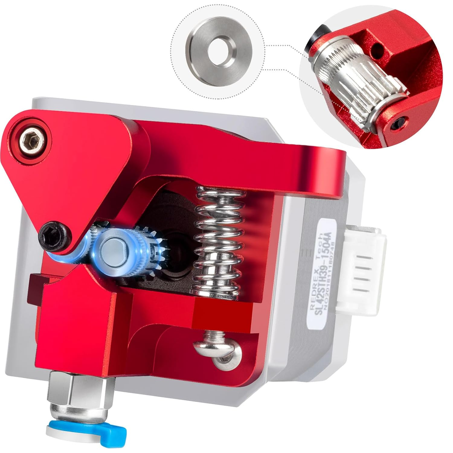 Dual Gear Ender 3 Extruder with Two Washers Metal Drive Feeder Upgrade Kit Compatible with Creality Ender 3 V2 Pro,Ender 3 Neo Series,Cr10 3D Printer TPU Filament Supported(Motor Shaft>20Mm)