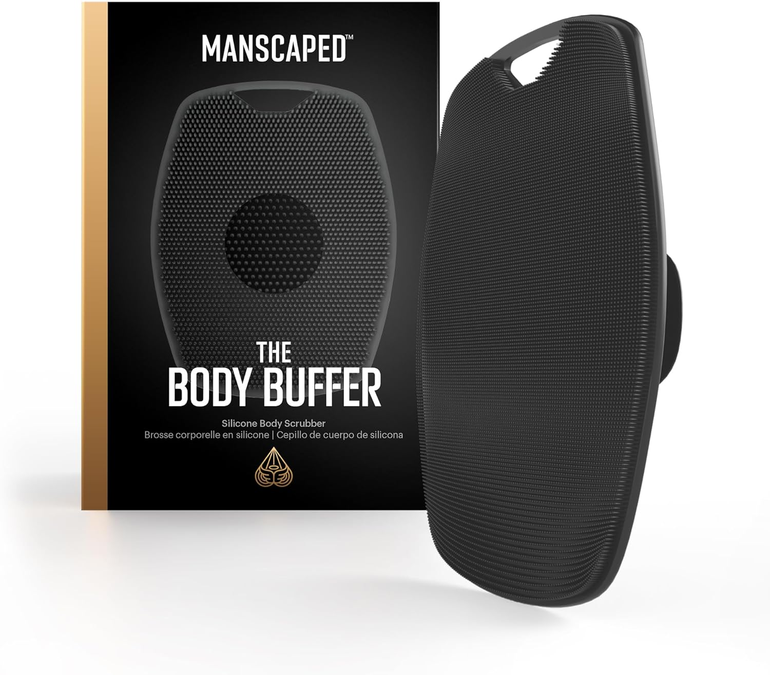 MANSCAPED® the Body Buffer Premium Silicone Scrubber for Nourishing, Cleaning & Exfoliating Your Skin - Lather Boosting Bristles with Ergonomic No-Slip Handle, Long-Lasting & Easy to Clean (1-Pack)
